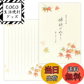 【送料無料】エヌビ 社 便箋 秋 四 集 錦 秋 2 a 18 枚 入 b 5 相当 縦 書き 和紙 鳥の子紙
