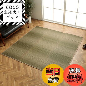 【送料無料】イケヒコ い草 ラグ カーペット 湿度調整作用 抗菌防臭効果 クッション性 自然素材 お手入れ簡単 色：グリーン(NSナセル)、サイズ：180 x 180 cm (正方形)