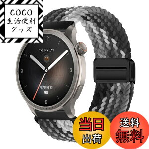 �y���������z[KeeFos] 22mm �o���h Amazfit(�A�}�Y�t�B�b�g) T-Rex 3 Pro 48mm/Balance 2/Balance/Bip 6/Bip 5/GTR 4/GTR 3 Pro/GTR 3/Cheetah Pro/Cheetah�Ή� �����o���h �i�C�����f�� ���C�o�b�N�� �}�O�l�b�g���o�b�N�� �F