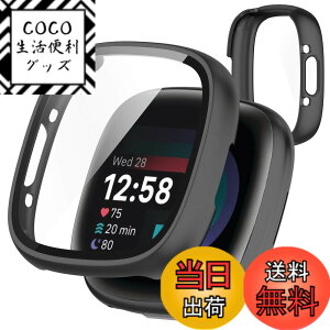 �y���������zTOORQR For Fitbit Sense 2/Versa 4 �P�[�X Fitbit Sense 2/Versa 4 �J�o�[ PC�f�� �J�o�[ �K���X�t�B������̌^ �S�ʕی� �ϏՌ� �y�� �w��h�~ ���h�~ �L�Y�h�~ �h�o ���{���Ɏq�� �F�F�u���b�N