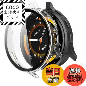 �y���������zINIAYOH For Garmin Venu 2 �J�o�[ �K�[�~�� Venu 2 �ی�P�[�X �����K���X�t�B����+���ϏՌ�PC�t���[�� ���˒ጸ �w��h�~ �y�ʃX�����݌v �F�F�N���A�A�T�C�Y�FVenu 3S