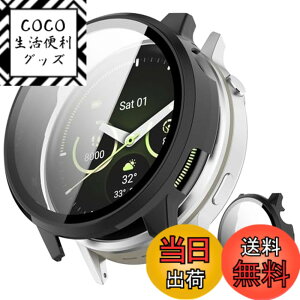 �y���������zINIAYOH For Garmin Venu 2 �J�o�[ �K�[�~�� Venu 2 �ی�P�[�X �����K���X�t�B����+���ϏՌ�PC�t���[�� ���˒ጸ �w��h�~ �y�ʃX�����݌v �F�F�u���b�N�A�T�C�Y�FVenu 4 45mm