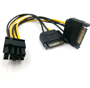 �y���������z15�s��SATA�I�X-�f���A��8�s���i6 + 2�s���jPCI-Express���X�r�f�I�J�[�h�d���A�_�v�^�[�P�[�u��15cm �c (8 pin / 2x15 pin 1pack)