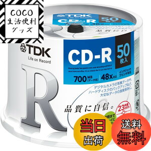 �y���������zTDK �f�[�^�pCD-R 700MB 48�{���Ή� �z���C�g���C�h�v�����^�u�� 50���X�s���h�� CD-R80PWDX50PE