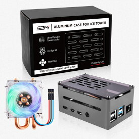 【送料無料】GeeekPi Raspberry Piメタルケースには、ファンRaspberry Pi水平CPU冷却ファンが含まれており、Raspberry Pi 4マザーボードに適しています