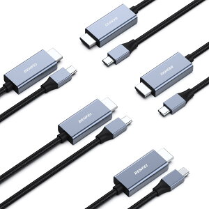 yzBENFEI 5 1.8m USB Type C - HDMI P[uy4K@60Hz UHDfóz^CvC to HDMI ϊA_v^ A~jEVFAiCґg Thunderbolt 3/4 ݊ iPhone 15 Pro/Max, MacBook Pro/Air 2023, iPad Pro, i