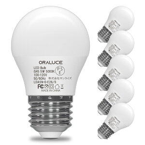 �y���������zORALUCE LED�d�� E26���� 40W���� �����F 5000k 5W 450lm 220�x�L�z�� �����F ���^�d�� �����Ή� �����s�� PSE�F�� 6��