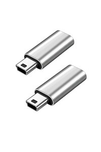 yzYFFSFDC USB C to ~jUSB ϊA_v^ 2Zbg USB C (X) - Mini USB(IX)A_v^[ USB Mini BIXto USB C ϊRlN^ [dƃf[^] ϊA_v^[ (Vo[)