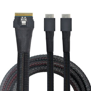 �y���������zNFHK PCI-E Ultraport Slimline SAS Slim 4.0 SFF-8654 8i74pin����DualOculinkSFF-8611�P�[�u��50cmPCI-Express