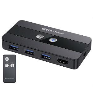 yzCable Matters USB 3.0 KVM ؑ֊ HDMI 4K@60Hz Ή 2̃Rs[^pAHDMI ؑ֊ 3x USB 3.0|[gA5Gbpsf[^]ARtAHDMI USB ؑ֊