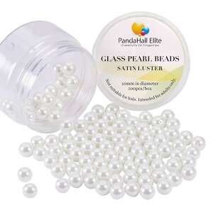 yzPandaHall Elite 100/ 10mm p[ r[Y  Te  KXp[ KXr[Y Eh r[Y ۋ pi DIYp zCg nhCh ANZT[p[c