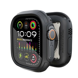 �y���������zElkson Apple Watch Ultra 2/1 �o���p�[�P�[�X & �X�N���[���v���e�N�^�[�L�b�g 49mm Quattro Max�V���[�Y ��� �~���^���[�O���[�h ��v �_�� �ϏՌ� �ی�J�o�[ �����K���X�t�� iWatch�p �u��