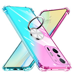 �y���������zKUJQOC Xiaomi 11T/11T Pro �P�[�X �����O�t�� ���� �ϏՌ� TPU �N���A�P�[�X �ԍڃz���_�[�Ή� �S�ʕی� �V���I�~ �~�[ 11t pro�J�o�[ �����Y�ی� �y�� ���^ �Ռ��h�~ �J�[�}�E���g�z���_