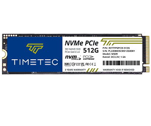 yzTimetec 512GB SSD NVMe PCIe Gen3x4 8Gb/s M.2 2280 3D NAND \ SLC LbV ǂݎ/ݑxő2,000/1,600 MB/s \bhXe[ghCu PC m[gp\RуfXNgbv