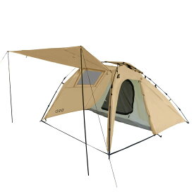 【送料無料】DOD(ディーオーディー) ライダーズバイクインテント 【ツーリング仕様】 ワンタッチ 大きな前室 1-2人用 T2-466-TN ベージュ