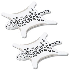 【送料無料】CHASO コースター 2個 シリコン 動物 アニマル シリコンコースター 猫 豹 ヒョウ ホワイト