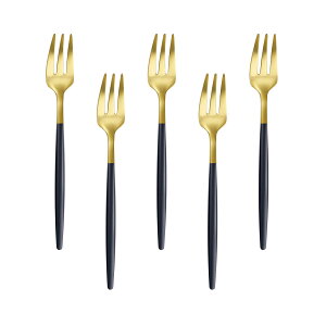 �y���������zEasytoti �t�H�[�N �P�[�L�t�H�[�N �f�U�[�g�t�H�[�N 5�{�Z�b�g13.5cm �I�V���� ���� �~�j�t�H�[�N 18-8�X�e�����X�|�� ����� �H��@�Ή� �S�[���h/�u���b�N�c�c