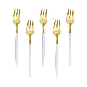 �y���������zEasytoti �t�H�[�N �P�[�L�t�H�[�N �f�U�[�g�t�H�[�N 5�{�Z�b�g13.5cm �I�V���� ���� �~�j�t�H�[�N 18-8�X�e�����X�|�� ����� �H��@�Ή� �S�[���h/�z���C�g�c�c