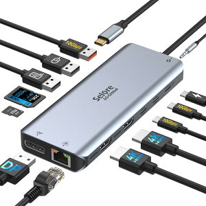 yzSelore USB C hbLOXe[V 2/3ʏo type-c usb nuy13-in-1 3ʃ[h 2 HDMI{DP z10Gbps f[^] usbnu 100W PD}[d fA 4K /DP/USB A/USB C |[g/RJ-45 /SD&TFJ[