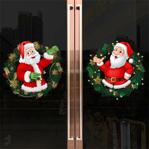 yzWOHAHA 2 pcs T^N[X NX}X XebJ[ EH[XebJ[  hAXebJ[  V[ NX}X[X EH[V[ christmas decorations wall sticker ǎV[