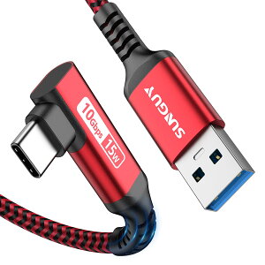 yzSUNGUY USB Type C P[u 1M L USB3.1 Gen2 ^CvC 10Gbps f[^] 15W }[d Android AutoΉ USB-A to USB-C iC҂ Galaxy/iPad Pro/iPad air/Xperia/SSD̑USB-CfoCXΉ bh