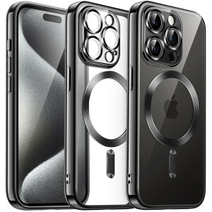 yzJETech iPhone15ProMax 6.7C`p(15 Pro Max) \tgNAP[X JYSی MagSafeCX[dΉ ϏՌ dCbLTPUJo[ (ubN)