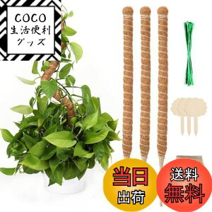 【送料無料】JANLOFO 支柱 園芸 3本セット 園芸支柱 60cm モンステラ フラワースタンド ヘゴ支柱 ガーデニング支柱 ココナッツ支柱 花支え 支柱 水分養分維持 農業園芸用