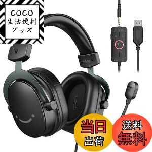 yzFIFINE Q[~OwbhZbg 7.1TEhTEh L 3.5mm/USBڑ 50mmhCo[ ESw}CNt PC/X}z/Nintendo Switch/PS4/PS5ɑΉ ʒ߉\ ^ Q[ 