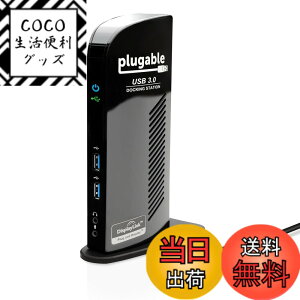 �y���������zPlugable USB3.0 / USB-C �p�h�b�L���O�X�e�[�V���� �c�u�� Windows ����� Mac �p - �f���A�����j�^�[ HDMI DVI VGA �|�[�g �M�K�r�b�g �C�[�T�l�b�g USB3.0 �|�[�gx2 USB 2.0 �|�[�gx4 �������o��