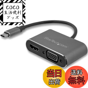 �y���������zStarTech.com USB-C - VGA/HDMI�ϊ��f�B�X�v���C�A�_�v�^ 2-in-1 USB Type-C�}���`�A�_�v�^�[ 4K/30Hz �A���~�P�[�X �X�y�[�X�O���[ CDP2HDVGA