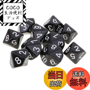 �y���������zYourandoll 10�� ���ʑ̃_�C�X D10�T�C�R�� 10�ʃ_�C�X Dungeons and Dragons �ADND�A TRPG�A MTG�Ȃǃe�[�u���Q�[���p (�u���b�N)