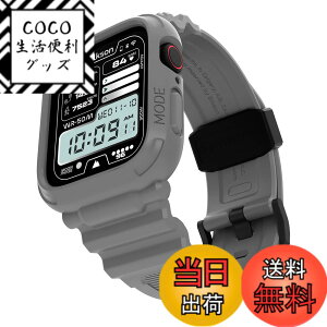 �y���������z[elkson] �A�b�v���E�H�b�` �o���h Apple Watch 45mm 44mm �o���p�[�P�[�X�t�� ���ȃ����Y�o���h Apple Watch SE iWatch Series 9 8 7 6 5 4�p, Quattro Pro Series �X�|�[�c�~���^���[�ی�P�[�X �v���e