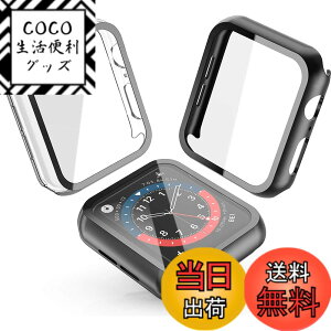�y���������zSmilelane�y2���z�Ή� Apple Watch Series 6 / SE / SE2 / SE3 /Series 5 / Series 4 44mm �p �P�[�X, PC�f�ދ����K���X�ی�J�o�[(1 �u���b�N + 1 �N���A)