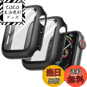 �y���������zJETech Apple Watch SE 3/2/1 (2025/2022/2020) / Series 6 5 4 44mm�p �P�[�X �t�B�����t�� �A�b�v���E�H�b�` �S�ʕی�J�o�[ �����K���X�t�B�������� �����x 2�Z�b�g (�u���b�N)