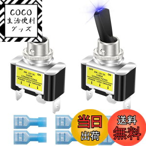 �y���������zKiligen ���b�J�[���C�g�t���g�O���X�C�b�` 2�� 12V 30A ���ϋv ���[�V���O�J�[ ������ ���� SPST �I��/�I�t �g�O���X�C�b�` LED �C���~�l�[�V���� 12mm �T�C�Y (�u���[)
