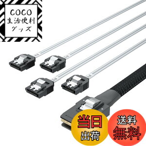 �y���������z10Gtek Mini SAS 6G���� 36Pin(SFF-8087) �I�X to 4x SATA 7Pin ���X �t�@���A�E�g �P�[�u��, 0.8���[�g��