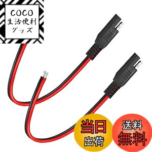�y���������zLiwinting 2pcs SAE �̃R�l�N�^�[ �P�[�u�� 30cm �̎����ԉ����P�[�u���ASAE �ւ� SAE 2 Pin �̑����ڑ���/�n�[�l�X 18AWG ��f���؂�܂�