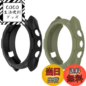 �y���������zSHEAWA for Garmin�K�[�~�� Approach S70 47mm �P�[�X �J�o�[ 2�Z�b�g TPU�S�� �ی�P�[�X �݊��i �ی�J�o�[ �ϏՌ� �A�N�Z�T���[ (�u���b�N+�A�[�~�[�O���[��)