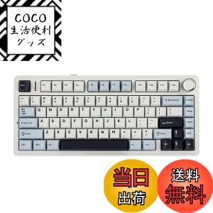 �y���������zEPOMAKER x Aula F75 �Q�[�~���O�L�[�{�[�h �K�X�P�b�g ���J�j�J���L�[�{�[�h 5�w�p�b�h���m�u�t�� 75% ���C�����X �z�b�g�X���b�p�u�� Bluetooth/2.4GHz/USB-C RGB �Z�K�F�؎擾 (Light Blue, LEOB