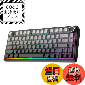 �y���������zEPOMAKER x Aula F75 �Q�[�~���O�L�[�{�[�h �K�X�P�b�g ���J�j�J���L�[�{�[�h 5�w�p�b�h���m�u�t�� 75% ���C�����X �z�b�g�X���b�p�u�� Bluetooth/2.4GHz/USB-C RGB �Z�K�F�؎擾 (Black Gradient, 