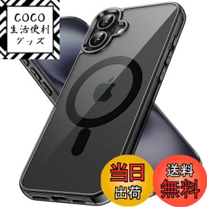 �y���������zJETech iPhone 16 Plus 6.7�C���`�p �}�O�l�b�g �P�[�X MagSafe�Ή� �Ռ��z�� �o���p�[�J�o�[ �����h�~ �N���A�o�b�N (�u���b�N)