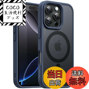 �y���������zJETech iPhone 16 Pro 6.3�C���`�p �}�O�l�b�g �P�[�X MagSafe�ɑΉ� �������̃}�b�g�w�� ���^ �ϏՌ� �J�o�[ (�X�g�[���u���[)