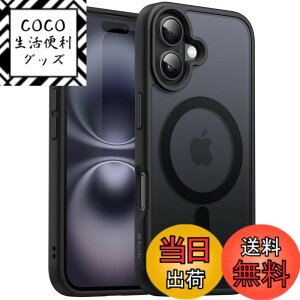 �y���������zJETech iPhone 16 Plus 6.7�C���`�p �}�O�l�b�g �P�[�X MagSafe�ɑΉ� �������̃}�b�g�w�� ���^ �ϏՌ� �J�o�[ (�u���b�N)