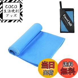 【送料無料】EnerChill 速乾タオル ビーチ スポーツタオル マイクロファイバー スイミング プールタオル コンパクト 軽量 汗拭き アウトドア ジム 登山 旅行 運動 髪 バスタオル (スカイブルー, Sサイズ(40x80cm))