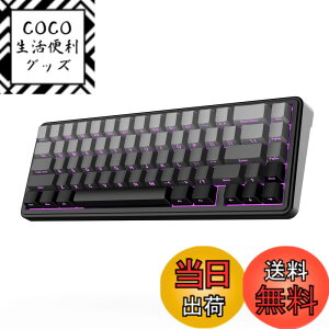 �y���������zEPOMAKER x AULA F65 65%���C�����X���J�j�J���L�[�{�[�h �z�b�g�X���b�v�Ή��K�X�P�b�g�J�X�^���Q�[�~���O�L�[�{�[�h 5�w�p�b�h RGB�o�b�N���C�g Bluetooth/2.4GHz/USB-C �����ς݃��j�A�X