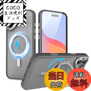 �y���������zQUEASON�yiPhone 16Plus �p MagSafe�Ή� �P�[�X�z360°��]�X�^���h ���C�����X�[�d�Ή� ��phone16plus �p �P�[�X �����O�t�� �ČRMIL�K�i iphone16�v���X �p �X�}�z�P�[�X �������� �����h�~ phon