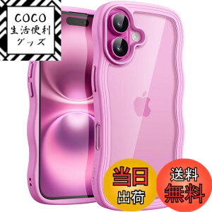 �y���������zJETech iPhone 16 Plus 6.7�C���`�p �E�F�[�u �P�[�X ���킢�� �g��t���[�� ���˂��� �ϏՌ� �X�}�z�J�o�[ �����p ���q���� �N���A �n�[�hPC�o�b�N (�s���N)