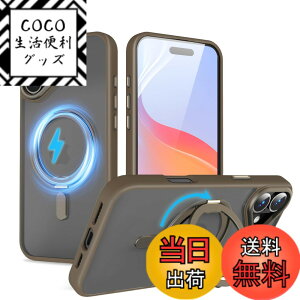 �y���������zQUEASON�yiPhone 16Plus �p MagSafe�Ή� �P�[�X�z360°��]�X�^���h ���C�����X�[�d�Ή� ��phone16plus �p �P�[�X �����O�t�� �ČRMIL�K�i iphone16�v���X �p �X�}�z�P�[�X �������� �����h�~ phon