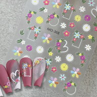 ネイルシール【1枚 】お花 フラワー flower フレーム カラフル ネイルステッカー シール MO-368 Nailstic…