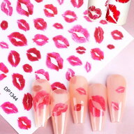 ネイルシール【1枚 】唇 リップ キスマーク ステッカー シール Nailsticker ネイル DP1344 赤 ピンク 可…